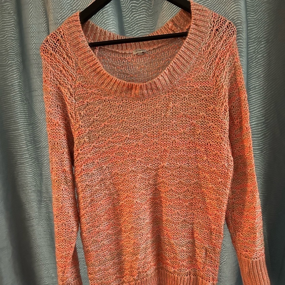 Kismet Coral Knit Sweater- XL - open knit - soft - layer or wear alone -